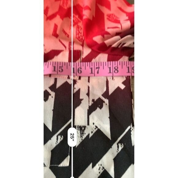 Calvin Klein Red and Black top  Ombre long sleeve blouse size S front pockets - Picture 8 of 11